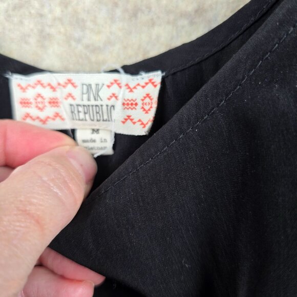 Pink Republic Womens Black Short-Sleeve Dress With Pockets Polyester Size M - Picture 4 of 8